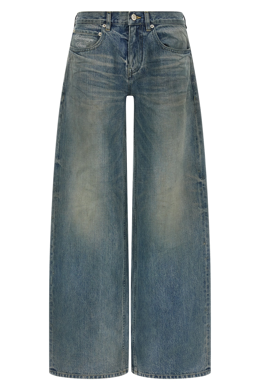 BALENCIAGA 24 baggy washed and worn-effect outback cotton denim jeans