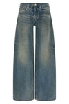 baggy washed and worn-effect outback cotton denim jeans