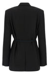 wrap tailored single-breasted wool blazer