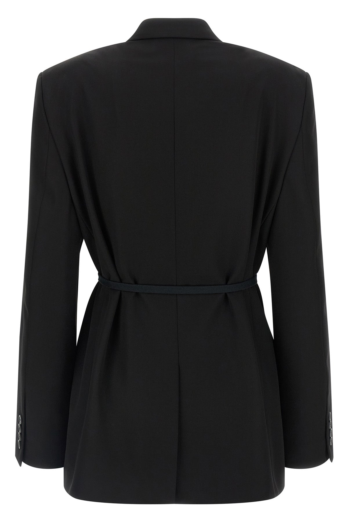 wrap tailored single-breasted wool blazer