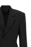 wrap tailored single-breasted wool blazer