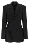 wrap tailored single-breasted wool blazer