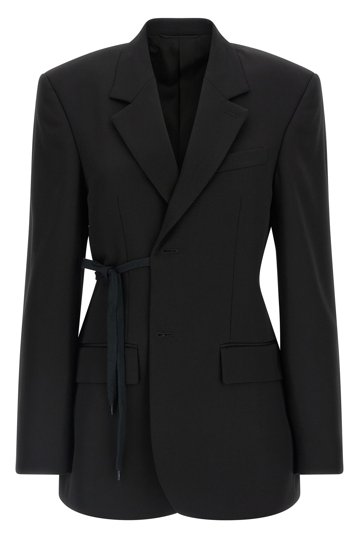 wrap tailored single-breasted wool blazer