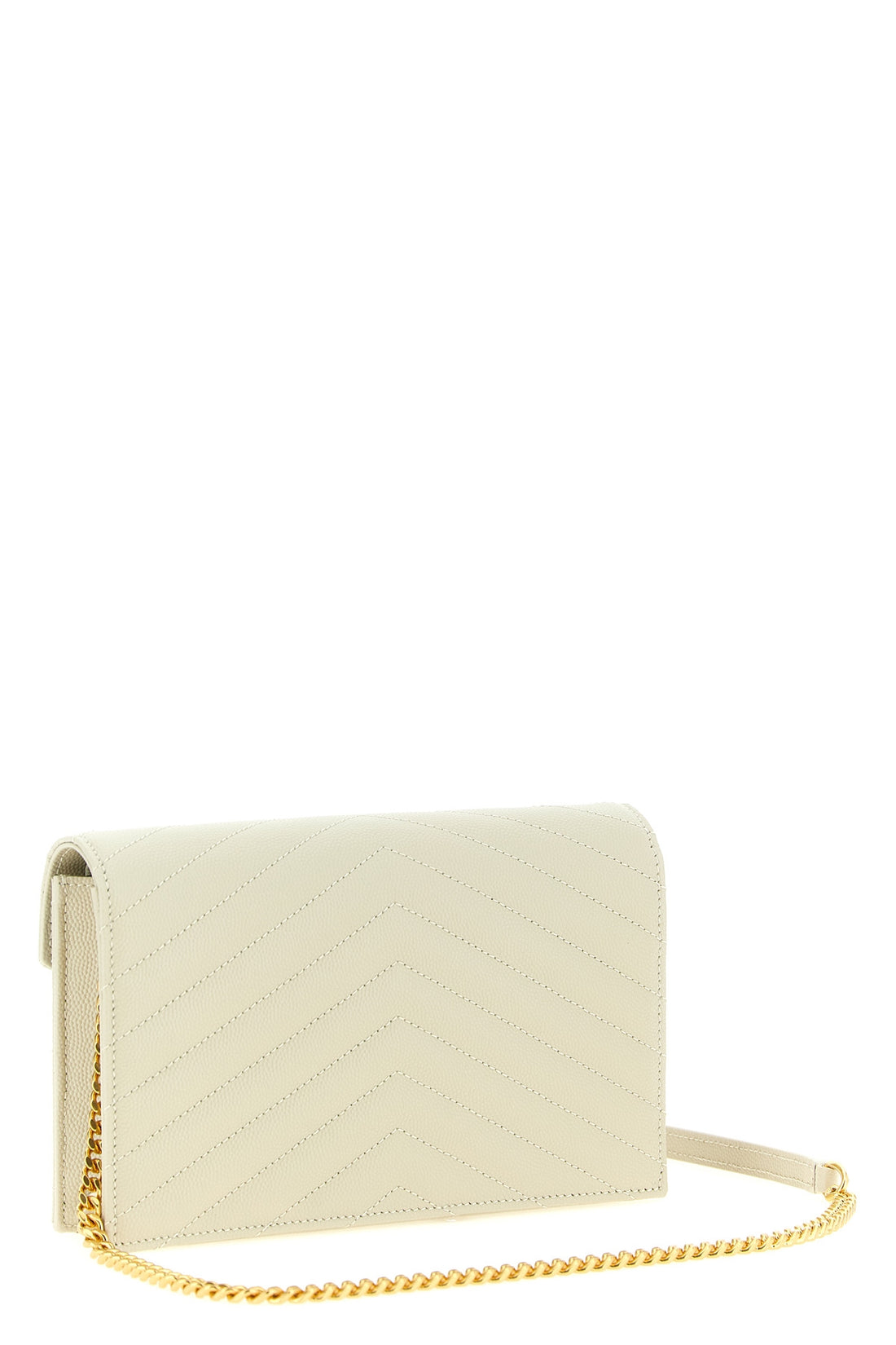 SAINT LAURENT OS envelope clutch bag in grain de poudre leather