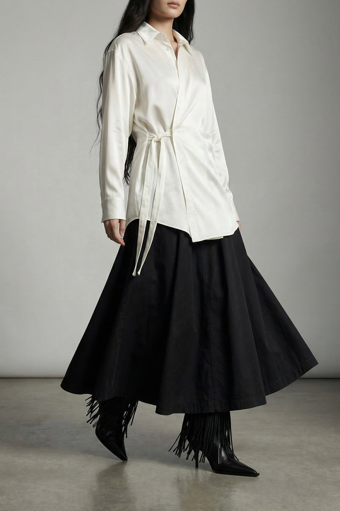 BALENCIAGA 36 midi skirt in ripstop cotton
