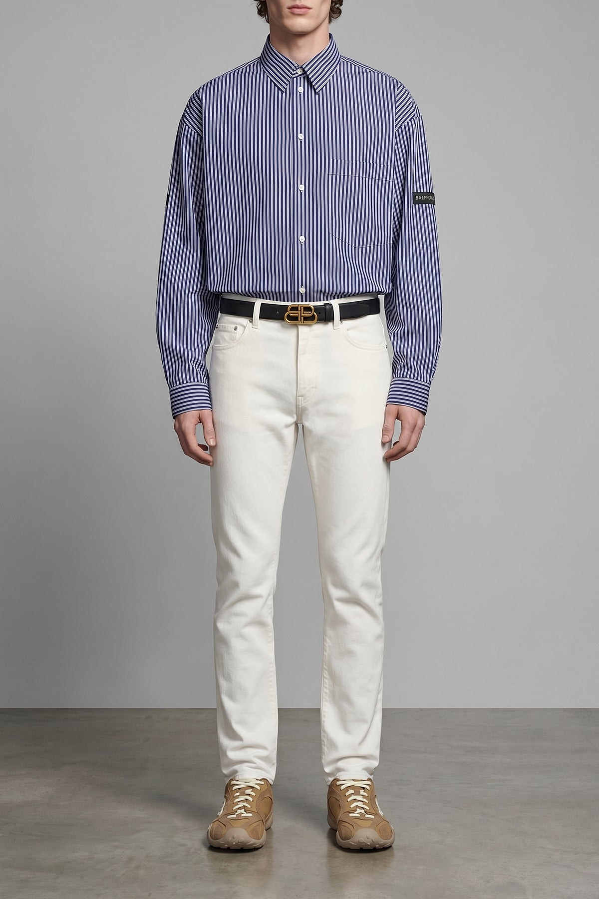 striped cotton poplin shirt