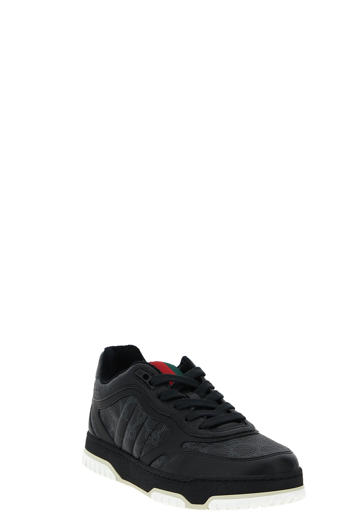 gucci re-web hammered leather sneakers