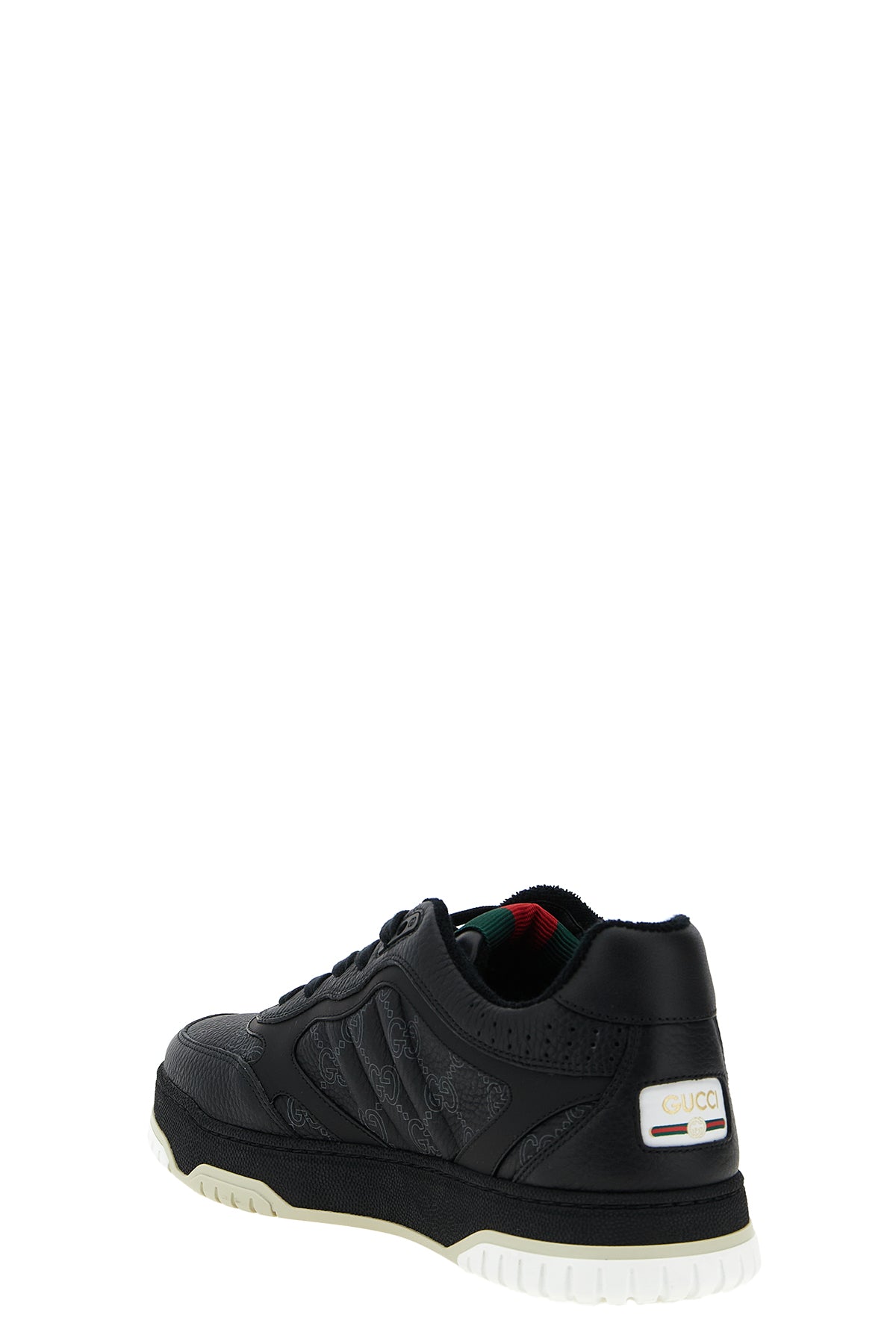 gucci re-web hammered leather sneakers