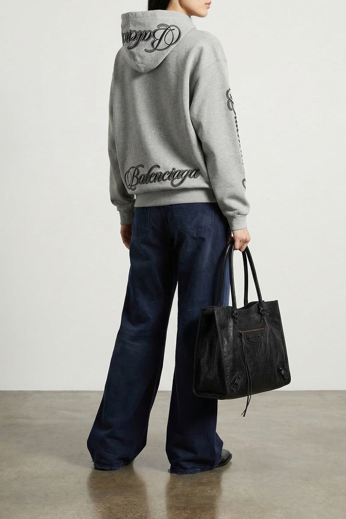 BALENCIAGA S dry mélange fleece hoodie