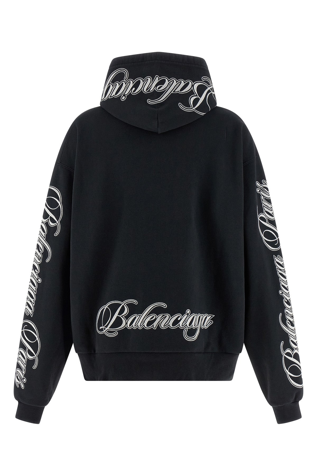 dry washed-effect fleece hoodie