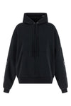 dry washed-effect fleece hoodie
