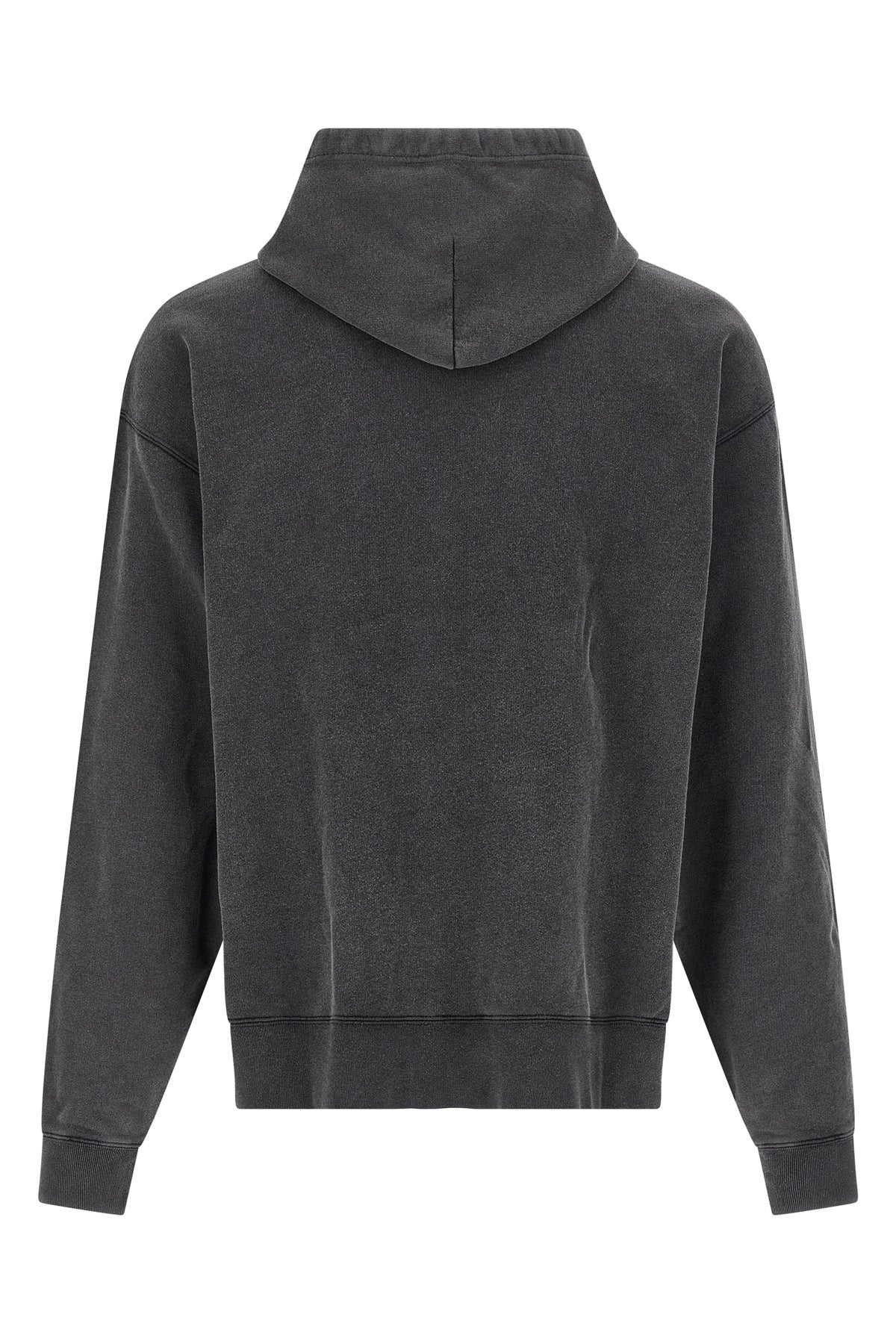 dry washed-effect fleece hoodie