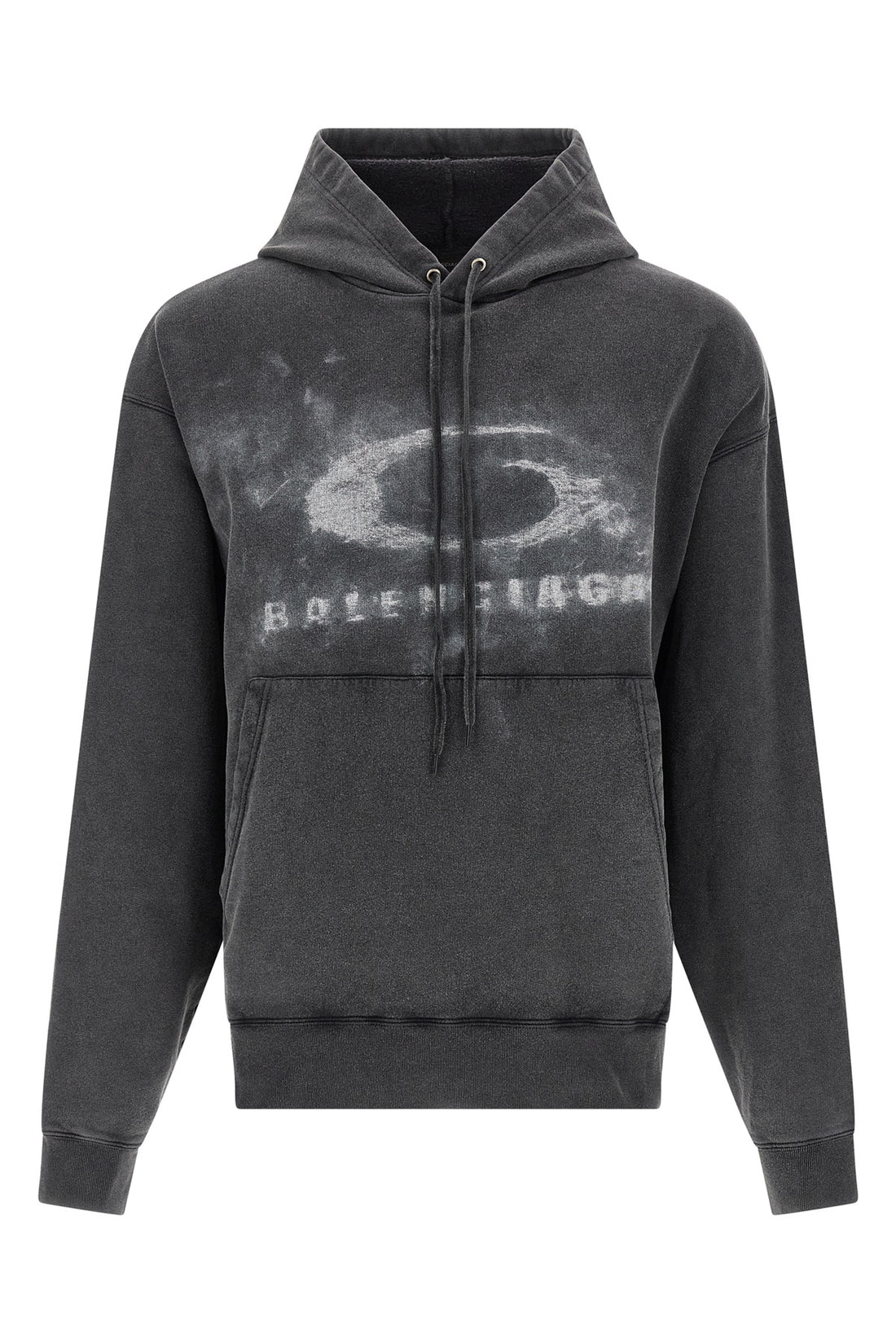 BALENCIAGA L dry washed-effect fleece hoodie