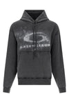 dry washed-effect fleece hoodie