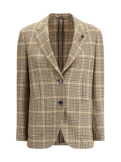 LARDINI 44 houndstooth blazer