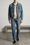 trucker stone-washed cotton denim jacket
