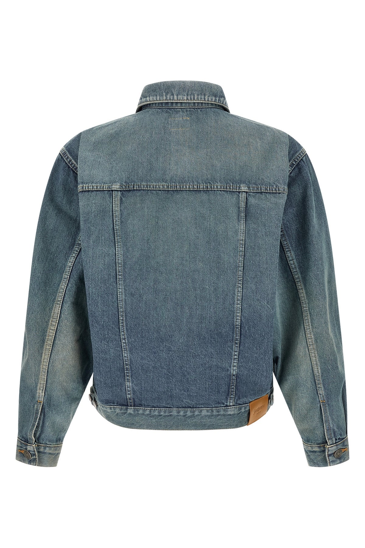 trucker stone-washed cotton denim jacket