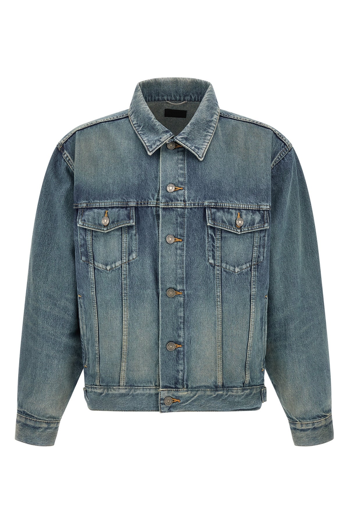 trucker stone-washed cotton denim jacket