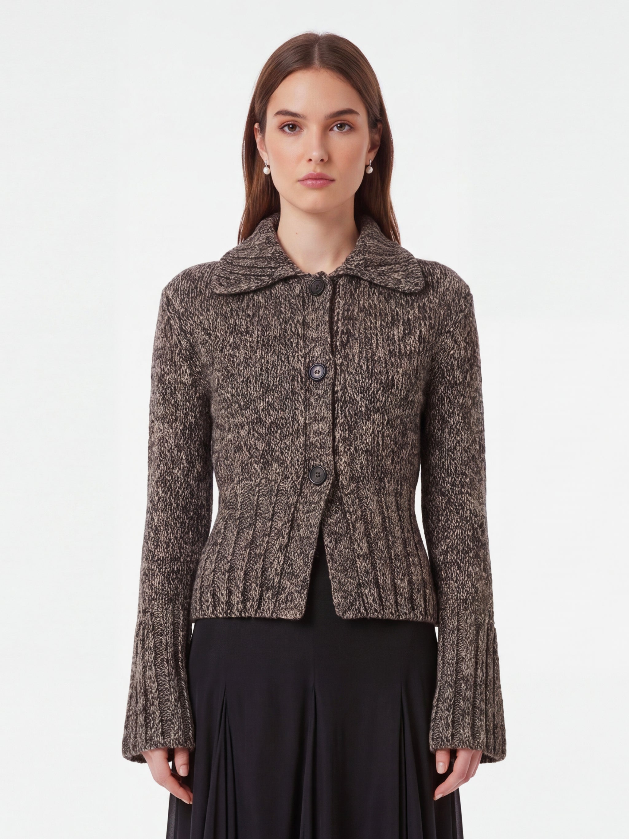 takeo cardigan in multi sepia and black