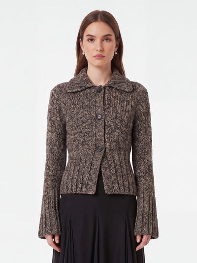 takeo cardigan in multi sepia and black