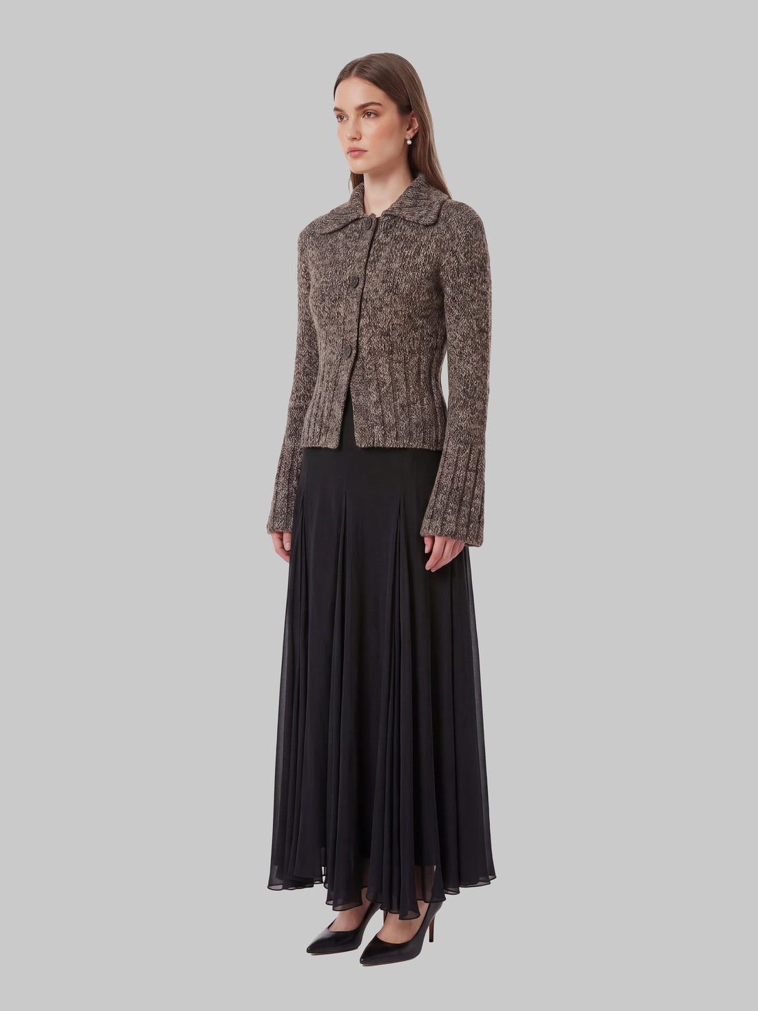 KHAITE M takeo cardigan in multi sepia and black
