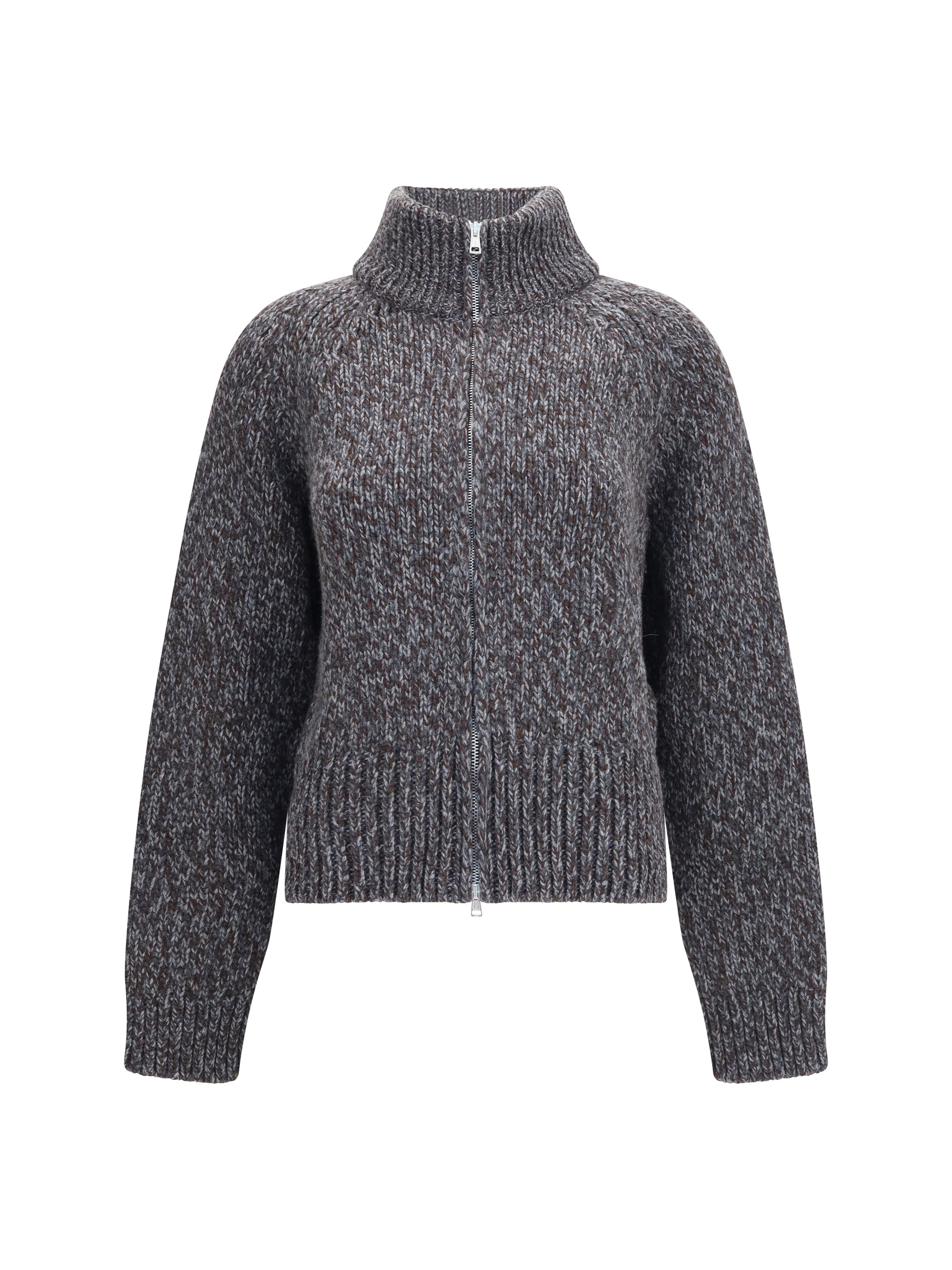 merino wool zip cardigan