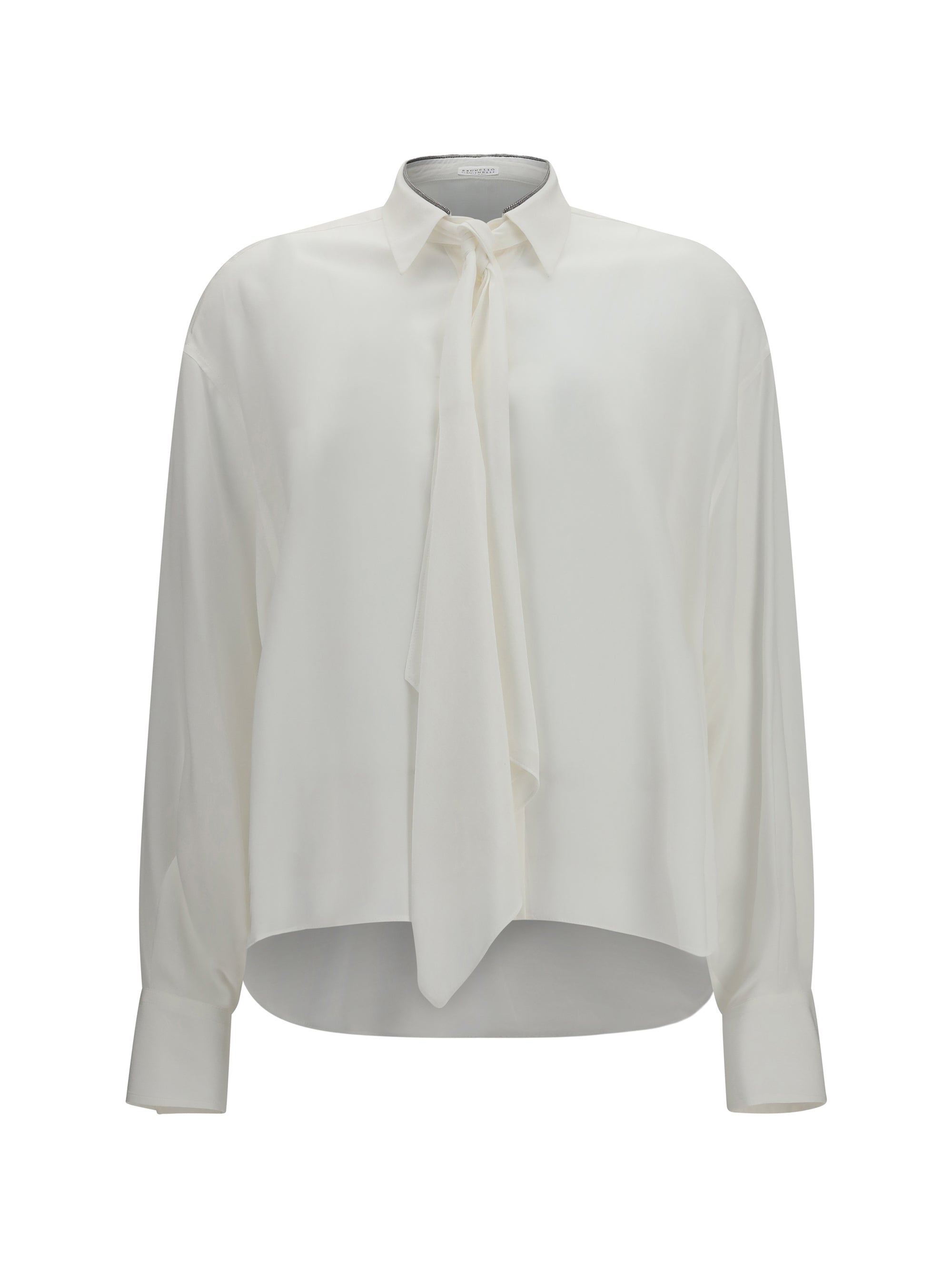 silk crêpe de chine shirt with tie