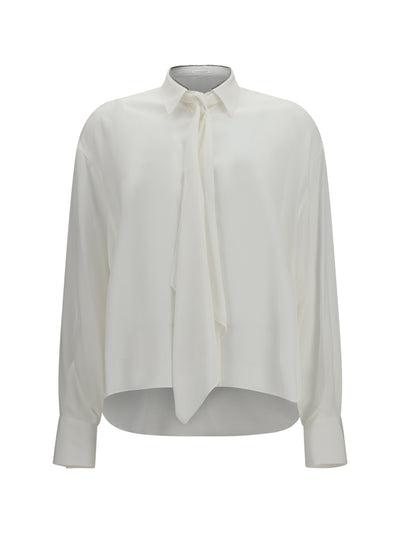 silk crêpe de chine shirt with tie