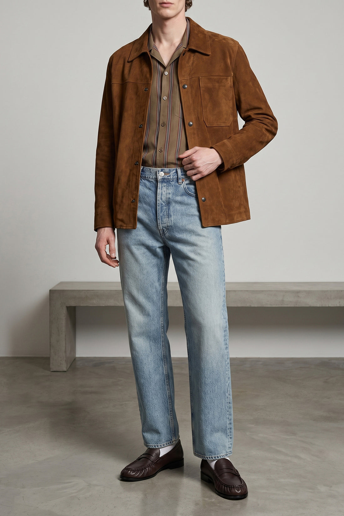 SAINT LAURENT 41 cm cupro twill shirt