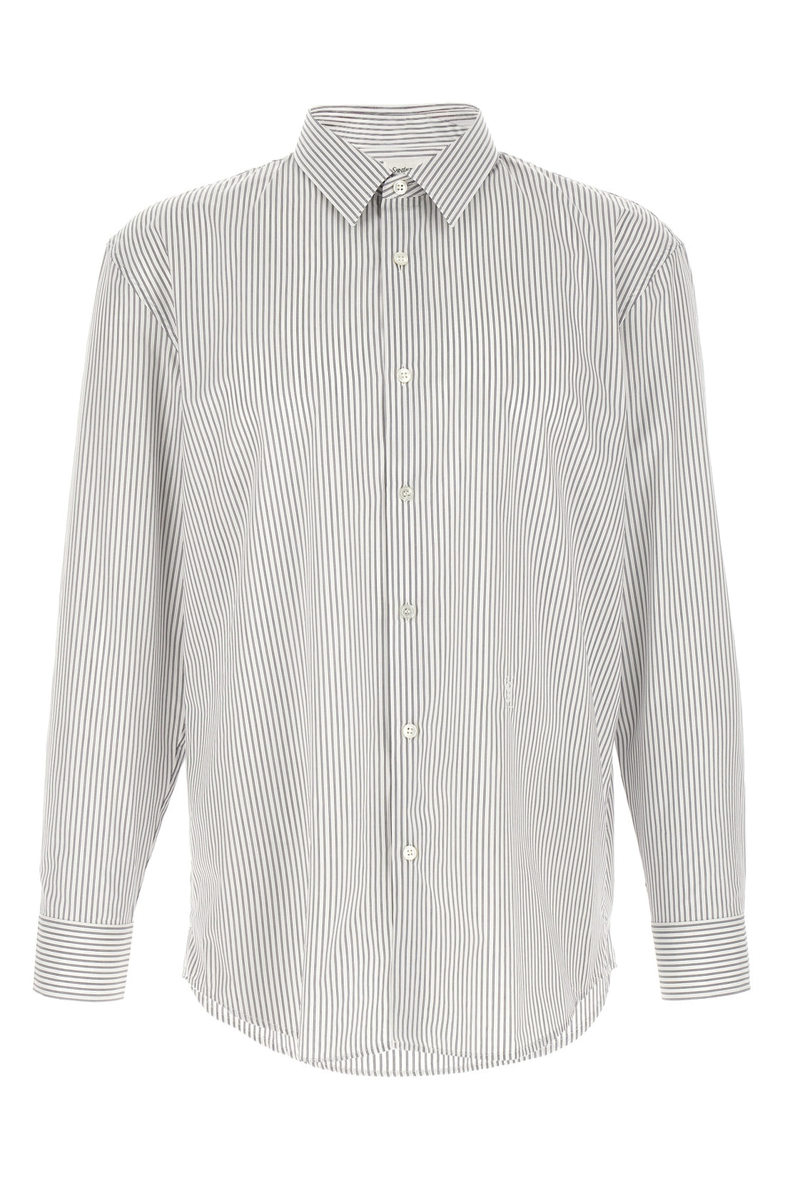 SAINT LAURENT 41 cm striped cotton poplin shirt