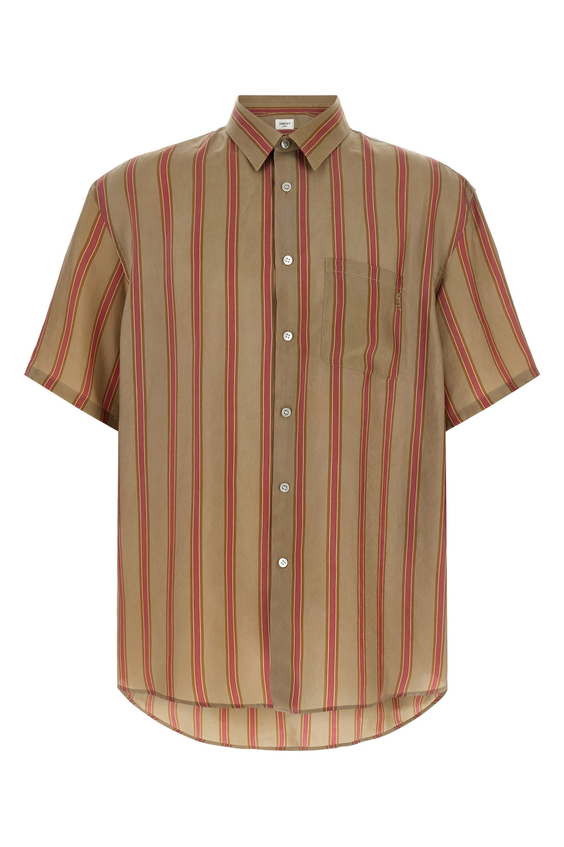 SAINT LAURENT 41 cm cupro striped shirt