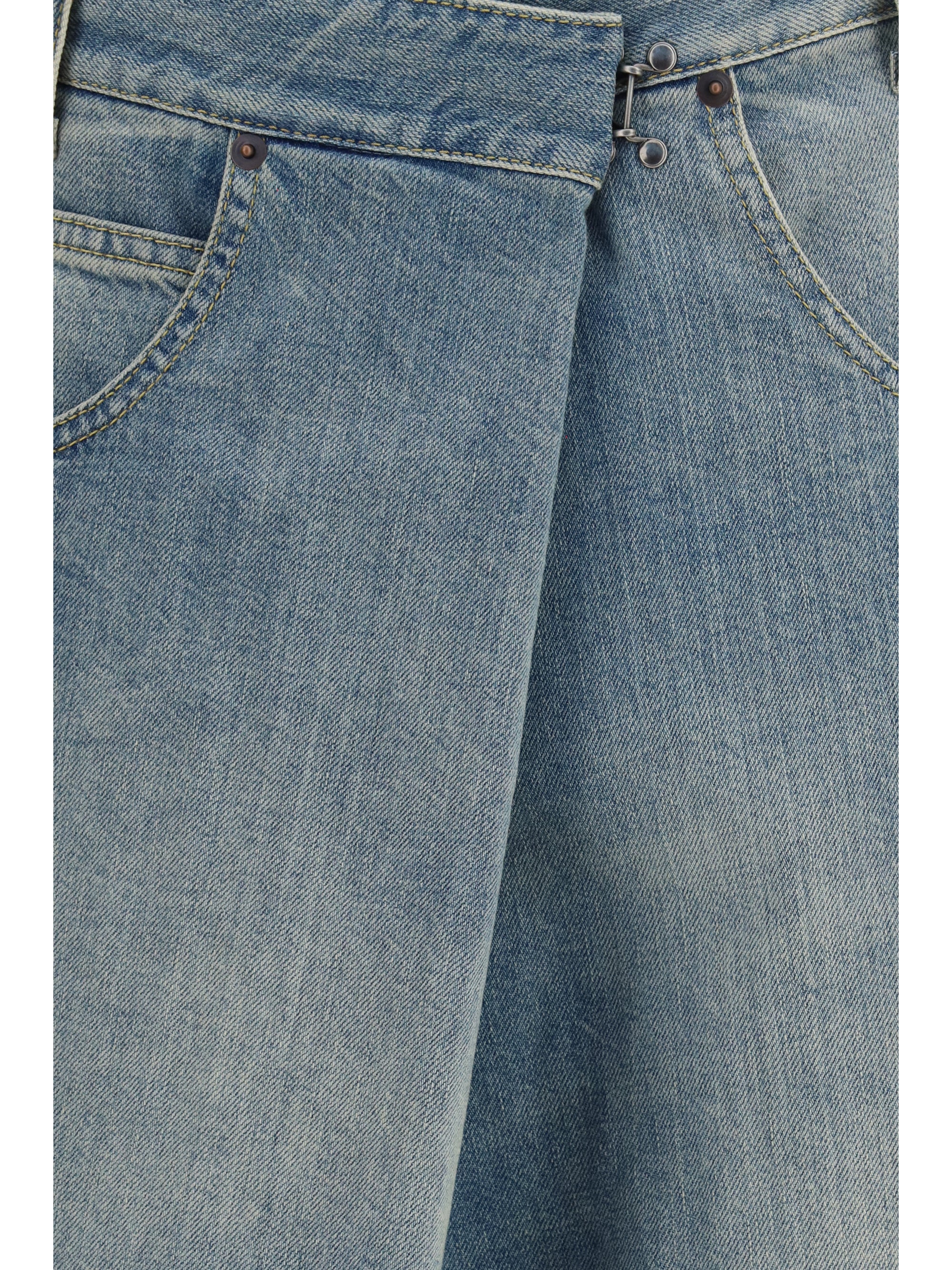 wrap wide-leg jeans