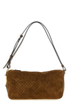 gucci half horsebit medium suede shoulder bag