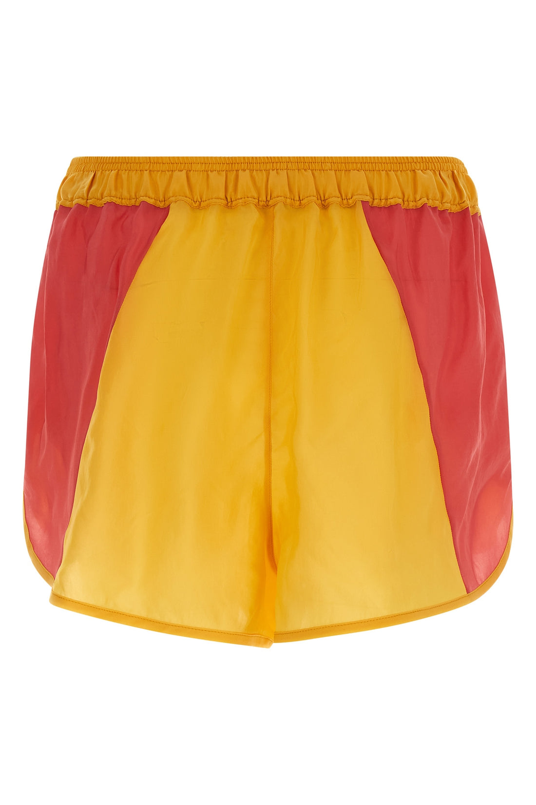 SAINT LAURENT 38 color-block cupro shorts