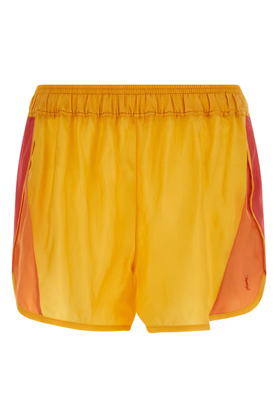 color-block cupro shorts