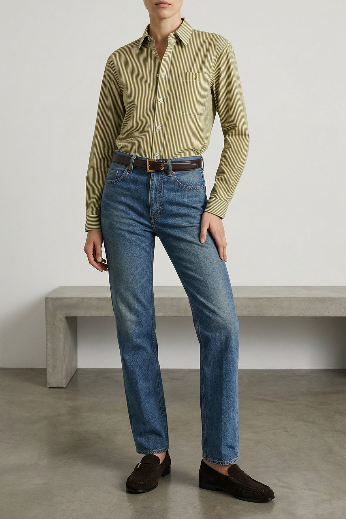 striped cotton poplin shirt