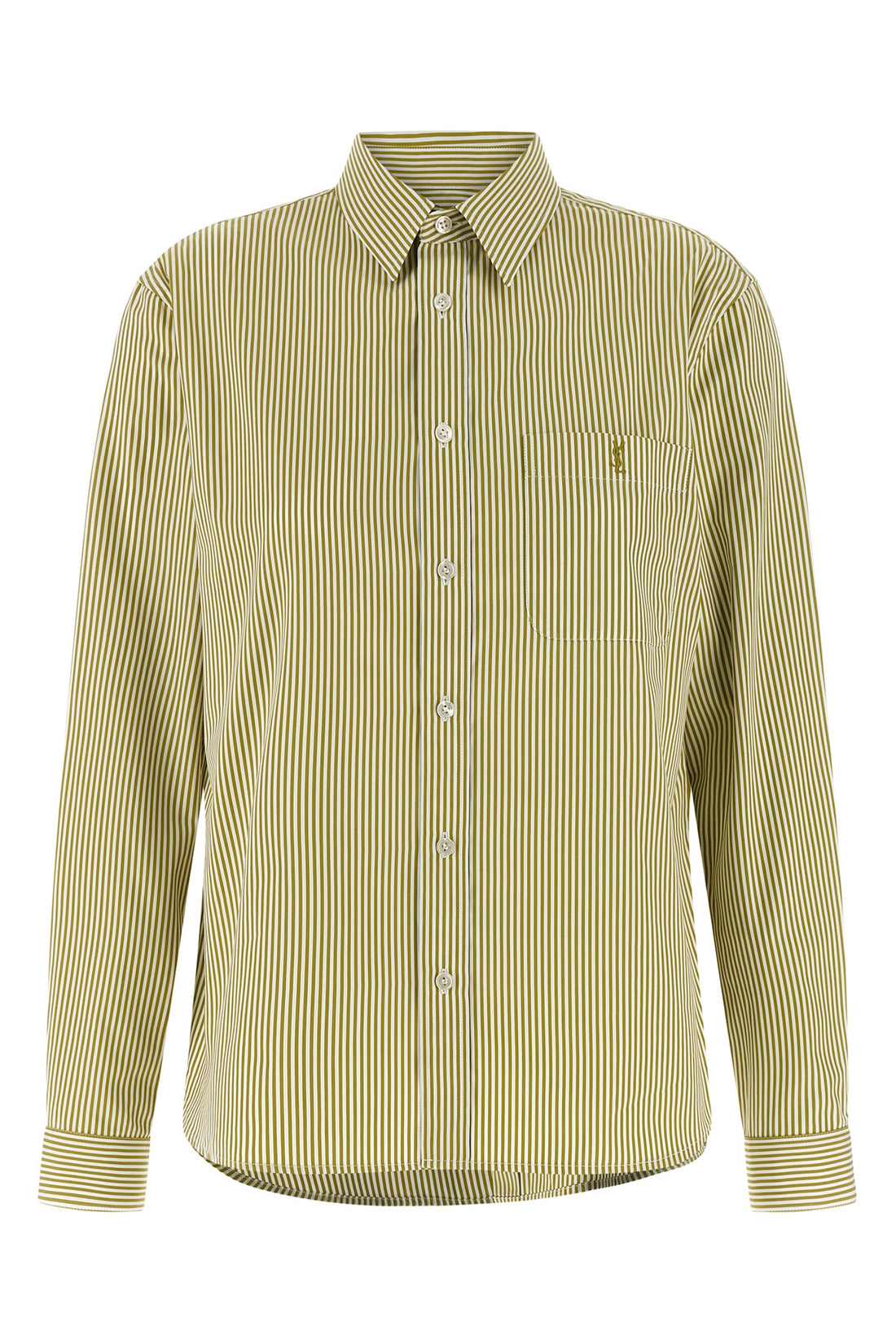 SAINT LAURENT 38 striped cotton poplin shirt