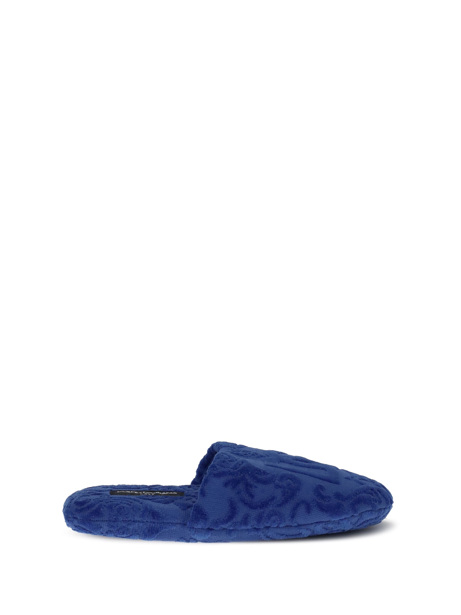 DOLCE &amp; GABBANA L jacquard cotton terry slippers