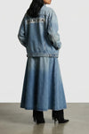 used-effect cotton denim jacket