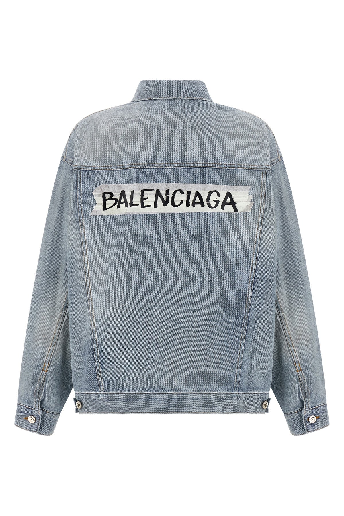 used-effect cotton denim jacket