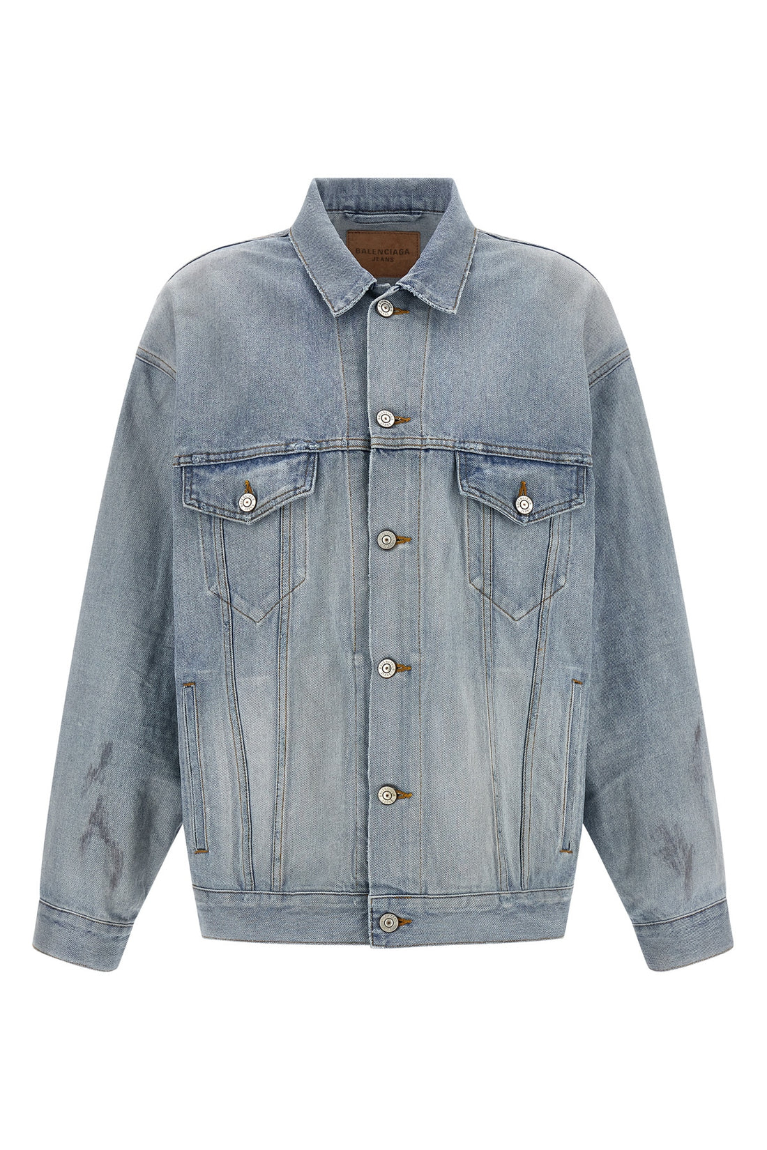 BALENCIAGA XS used-effect cotton denim jacket