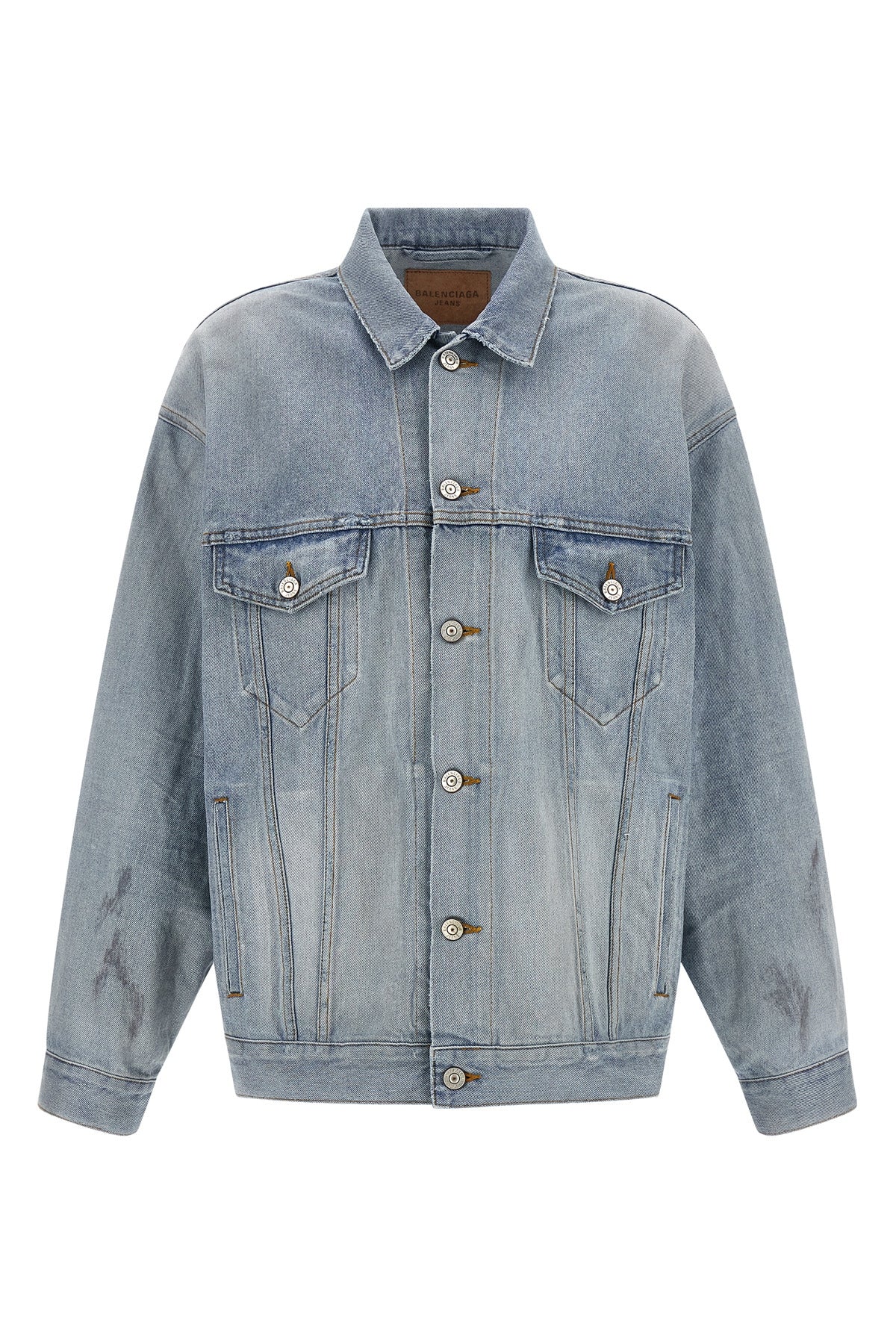 used-effect cotton denim jacket