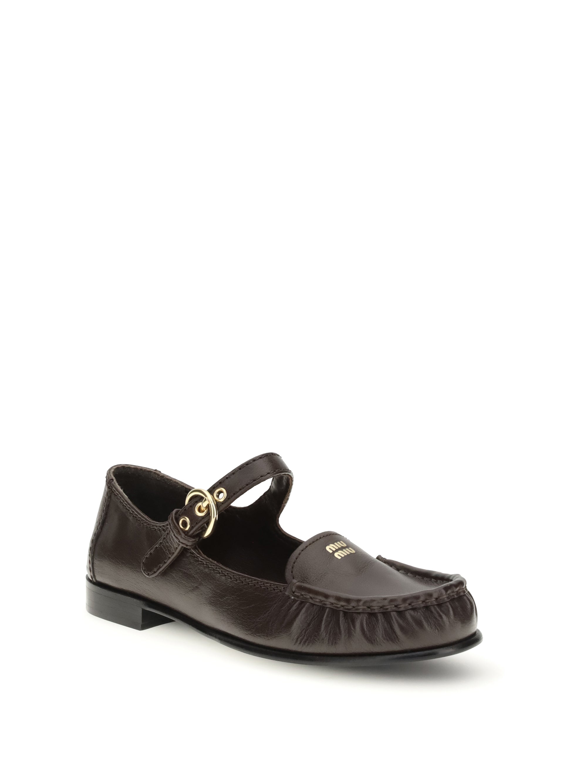 MIU MIU 36 buckled leather loafers