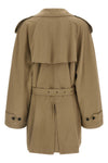 double-breasted short mélange light cotton trench coat
