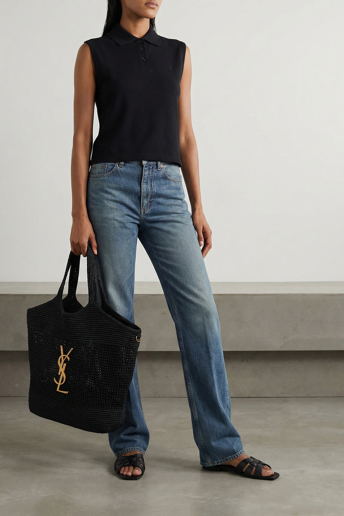 SAINT LAURENT M polo shirt in piqué cotton