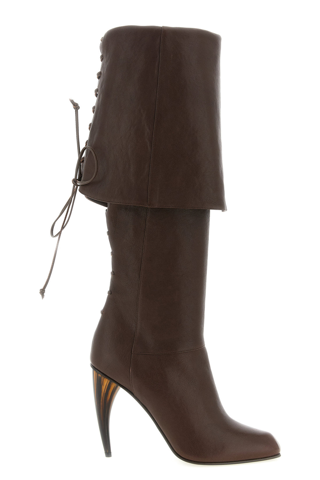 MCQUEEN 38 antiqued nappa leather boots
