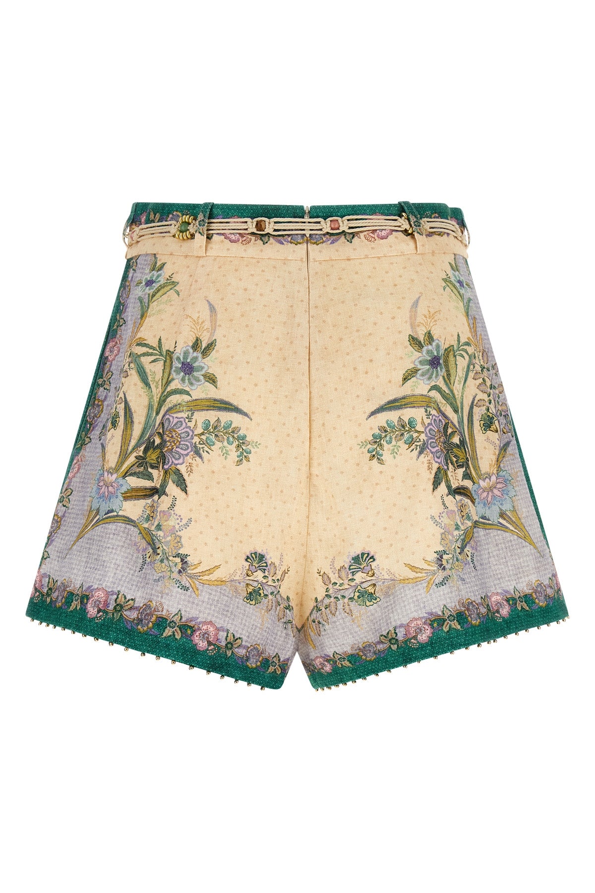 indra scarf print linen shorts