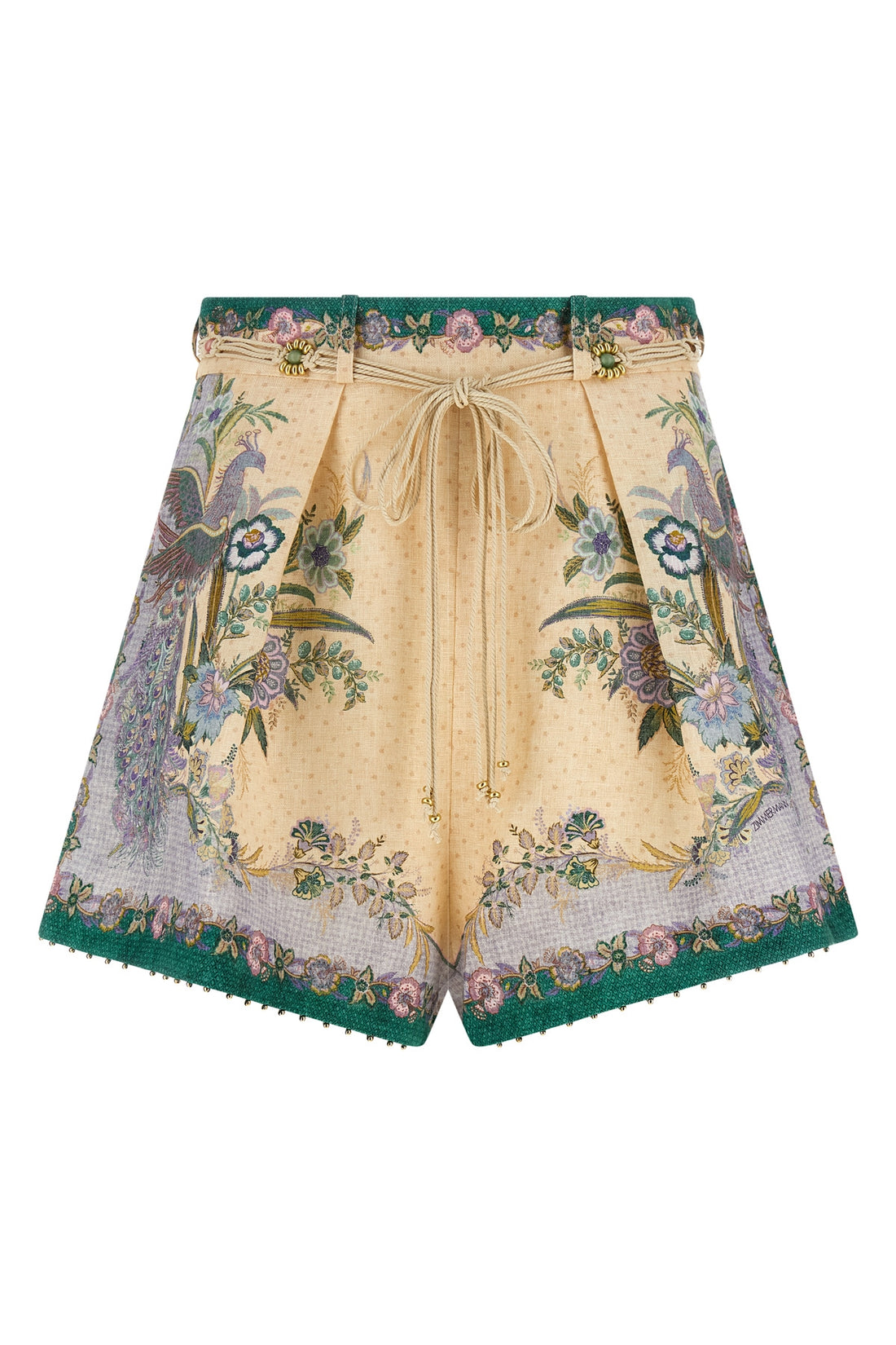 ZIMMERMANN 0 indra scarf print linen shorts