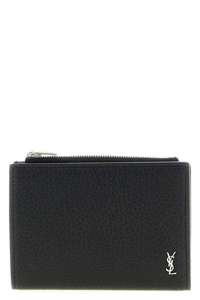 bi-fold hammered leather wallet