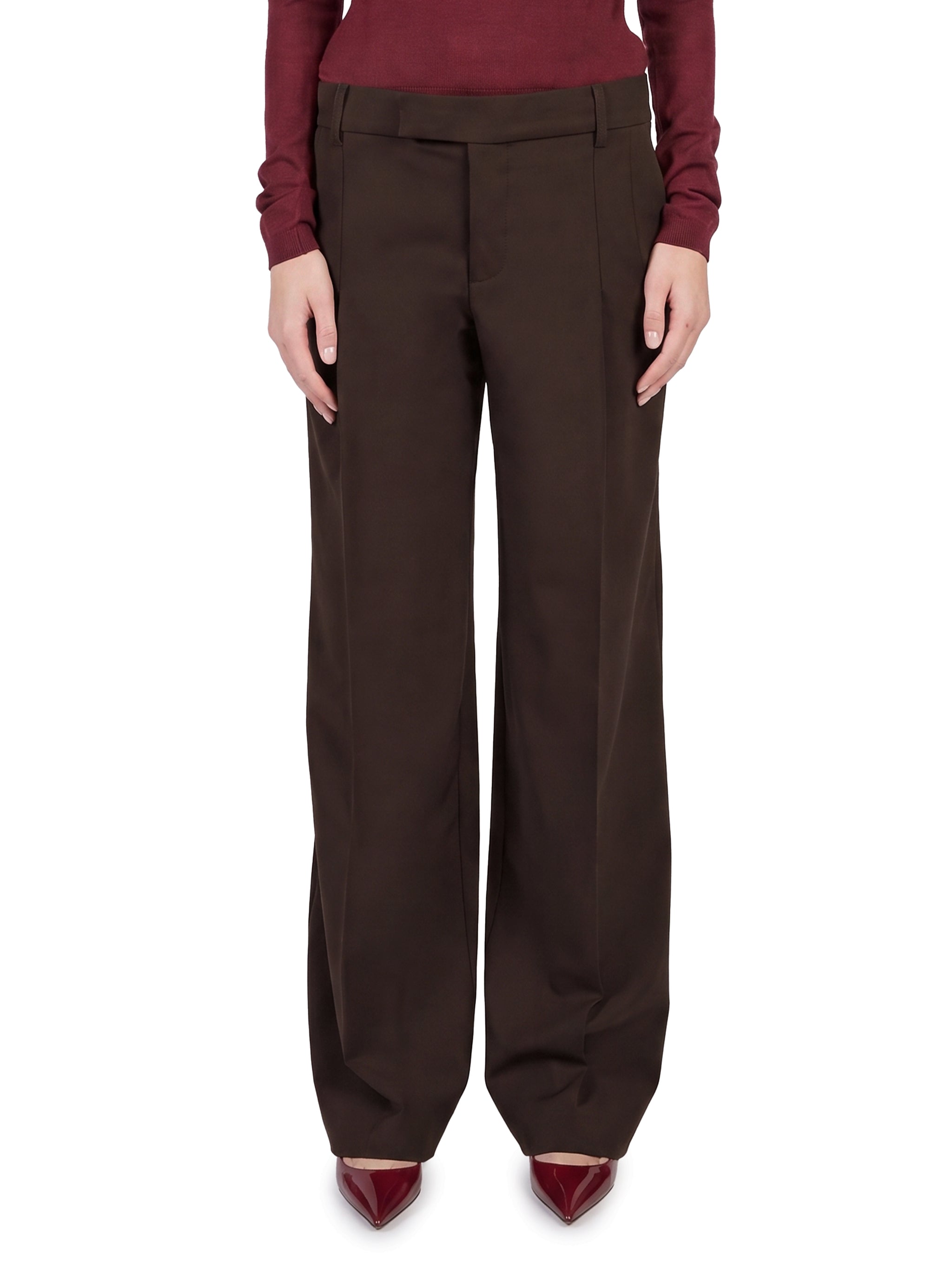 wide-leg frescolana trousers